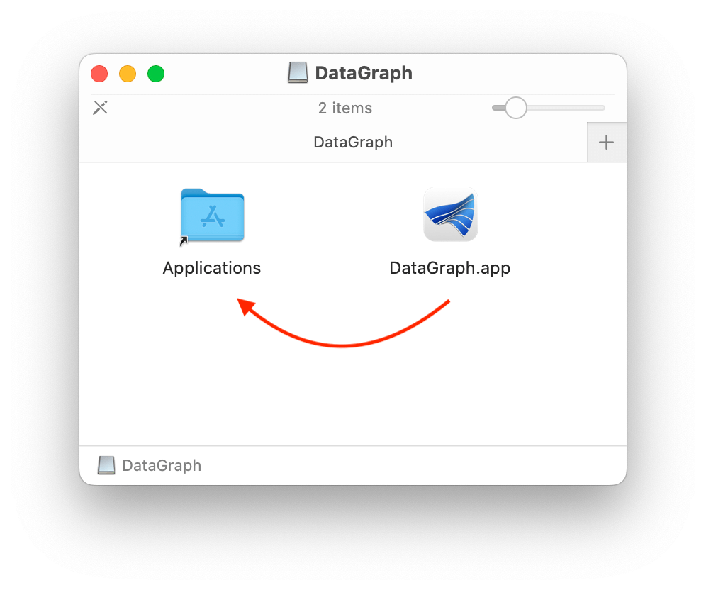 將 DataGraph.app 拖入「應用程式」資料夾